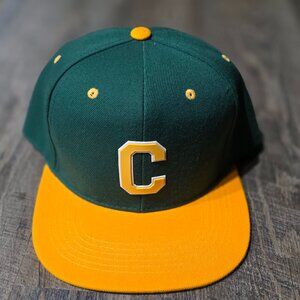 NEW!  LETTER C Hat Letter C Baseball Cap Baseball Hat Green and Yellow (No Tags)